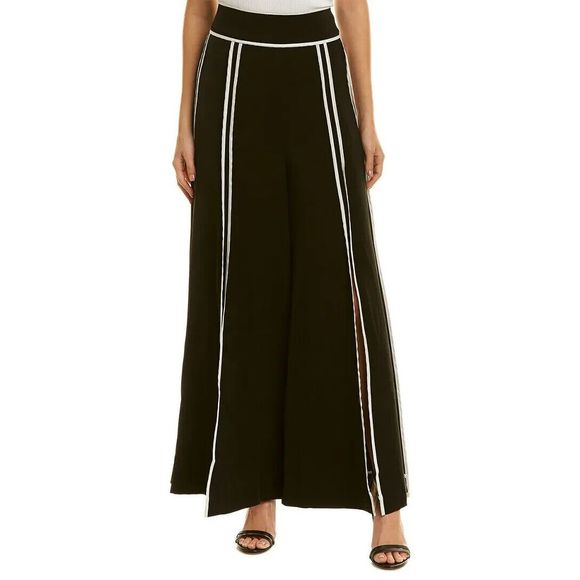 Gracia Women's Sz Small Black/White Open Palazzo Pants - Picture 8 of 9